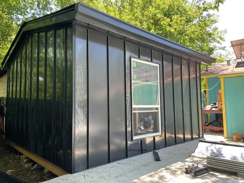 Black standing seam metal wall panels for Metal Roof Installation in Dorr